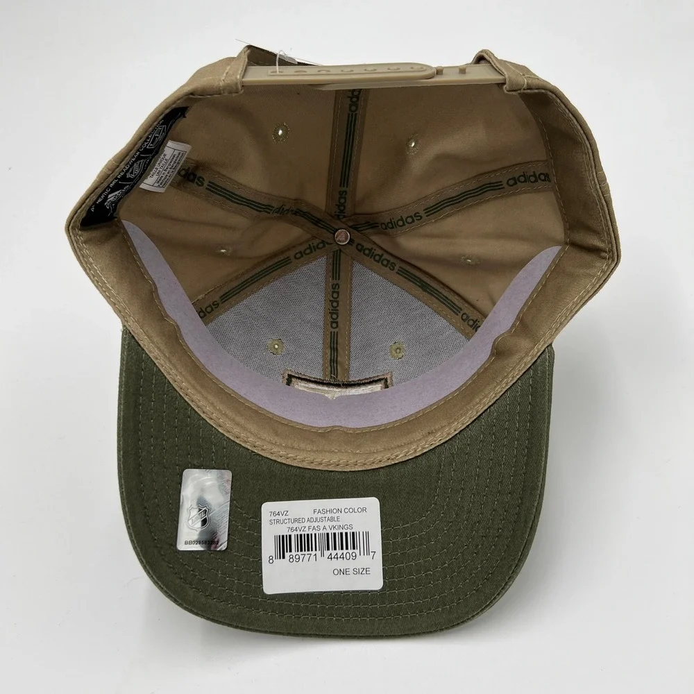 Adidas NHL Los Angeles Kings Snapback Hat Tan Olive Green OSFA NEW‎